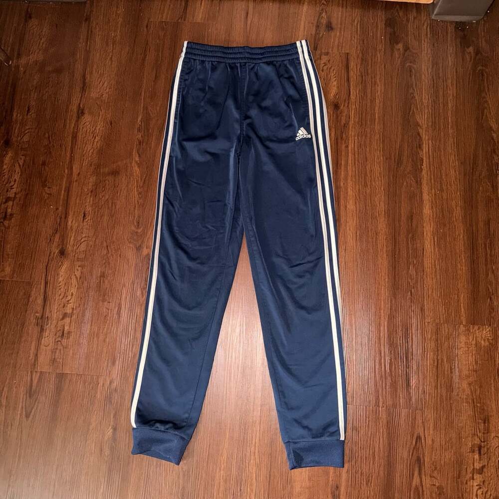 Adidas Kids Navy Blue 3-Stripes Track Pants Size L 14/16